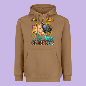 Just A Girl Who Loves Chickens Heavyweight Hoodie Designed By Oliviacreatesart