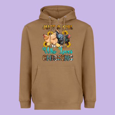 Just A Girl Who Loves Chickens Heavyweight Hoodie Designed By Oliviacreatesart