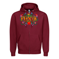 Burgundy fiesta cinco de mayo Zipper Hoodie - CowGirlArtShop