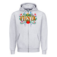Heather Grey fiesta cinco de mayo Zipper Hoodie - CowGirlArtShop