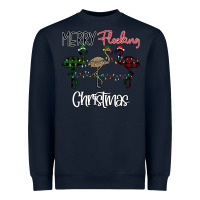 Navy Merry Flocking Christmas Heavyweight Sweatshirt - Bettercallsaul