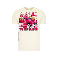 Vintage Arctic Tis' the season pink Christmas gnomes truck Vintage Tee - NancyCooperArtShop