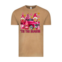Vintage Camel Tis' the season pink Christmas gnomes truck Vintage Tee - NancyCooperArtShop