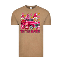 Vintage Coffee Tis' the season pink Christmas gnomes truck Vintage Tee - NancyCooperArtShop