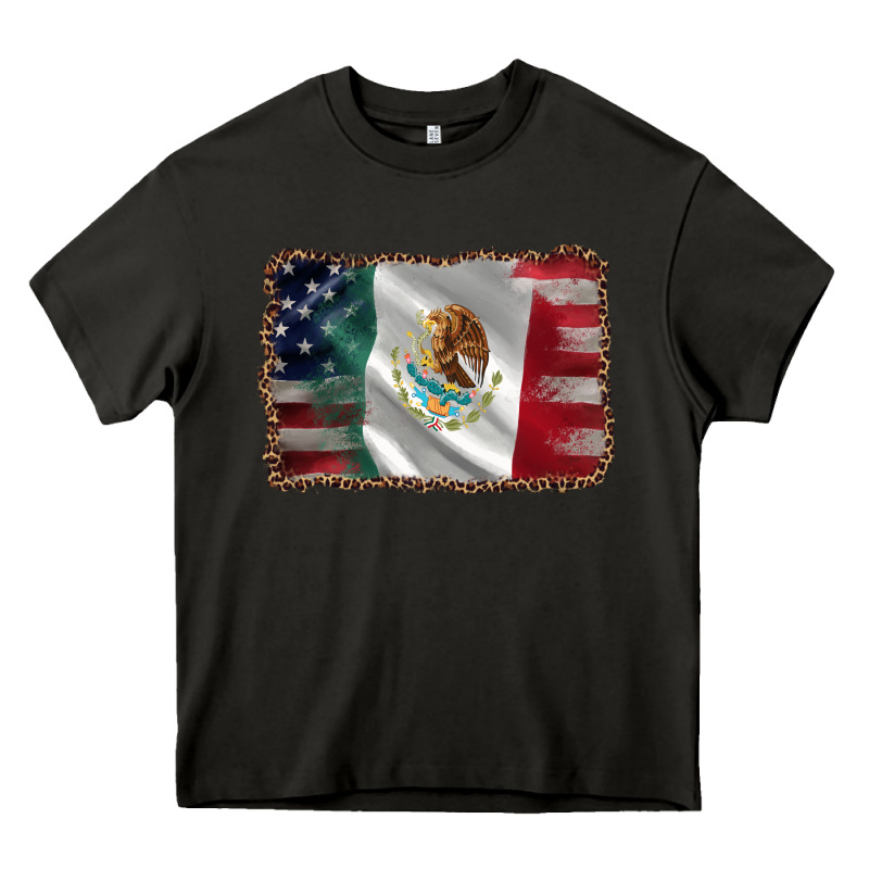 Mexico Flag And Usa Flag Heavy Core Tee by AdoDesignShop | Teevron