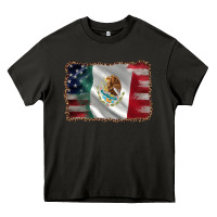 Asphalt mexico flag and usa flag Heavy Core Tee - AdoDesignShop