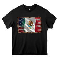 Black mexico flag and usa flag Heavy Core Tee - AdoDesignShop