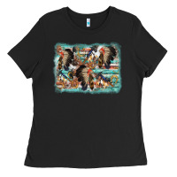 Black indian western background Ladies Tee - AdoDesignShop
