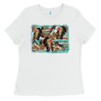 White indian western background Ladies Tee - AdoDesignShop