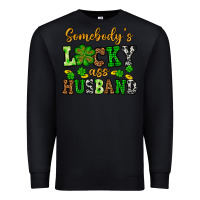 Black St. Patrick's Somebody's lucky as husband Premium Sweatshirt - OliviaCreatesArt