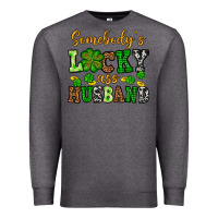 Charcoal Heather St. Patrick's Somebody's lucky as husband Premium Sweatshirt - OliviaCreatesArt