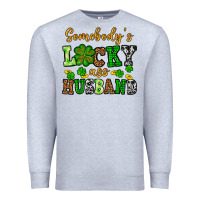 Heather Grey St. Patrick's Somebody's lucky as husband Premium Sweatshirt - OliviaCreatesArt