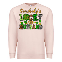 Pale Pink St. Patrick's Somebody's lucky as husband Premium Sweatshirt - OliviaCreatesArt