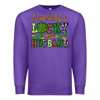 Purple St. Patrick's Somebody's lucky as husband Premium Sweatshirt - OliviaCreatesArt
