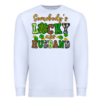 White St. Patrick's Somebody's lucky as husband Premium Sweatshirt - OliviaCreatesArt