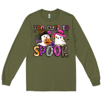 Army Green too cute to spook Long Sleeve Tee - BarkalooDesign