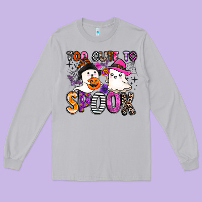 Too Cute To Spook Long Sleeve Tee Designed By Barkaloodesign