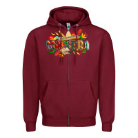Burgundy cinco de mayo maestra Zipper Hoodie - CowGirlArtShop