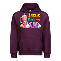 Mauve Wine Jesus Fills My Cup Easter Urban Hoodie - CowhideDigitalArt