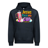 Navy Jesus Fills My Cup Easter Urban Hoodie - CowhideDigitalArt