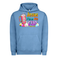 Pigment Pebble Blue Jesus Fills My Cup Easter Urban Hoodie - CowhideDigitalArt