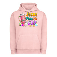 Pigment Salmon Jesus Fills My Cup Easter Urban Hoodie - CowhideDigitalArt