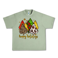 Oil Green happy holidays with christmas tree Urban Heavy Tee - MaliasSmallBusiness