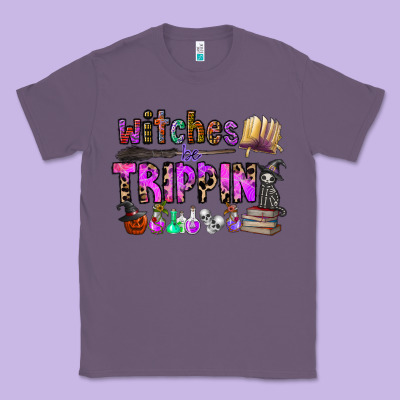 Witches Be Trippin Classic Tee Designed By Cowhidedigitalart