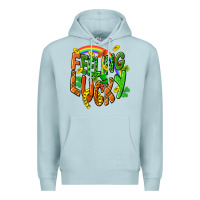 Blue Mist St. Patrick's Day Feeling lucky Premium Hoodie - CowGirlArtShop