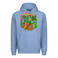 Colony Blue St. Patrick's Day Feeling lucky Premium Hoodie - CowGirlArtShop