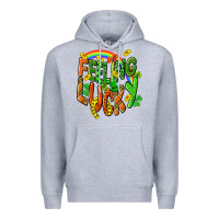 Heather Grey St. Patrick's Day Feeling lucky Premium Hoodie - CowGirlArtShop