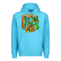 Ocean Blue St. Patrick's Day Feeling lucky Premium Hoodie - CowGirlArtShop