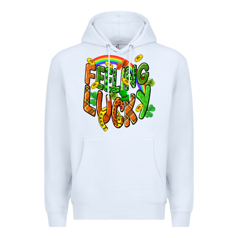 St. Patrick's Day Feeling Lucky Premium Hoodie by CowGirlArtShop | Teevron