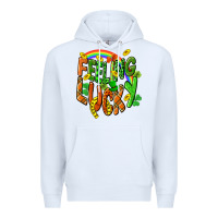 White St. Patrick's Day Feeling lucky Premium Hoodie - CowGirlArtShop