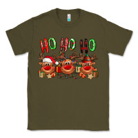 Army Green Ho ho ho Reindeer Classic Tee - NancyCooperArtShop
