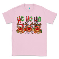 Bubblegum Pink Ho ho ho Reindeer Classic Tee - NancyCooperArtShop