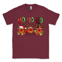 Burgundy Ho ho ho Reindeer Classic Tee - NancyCooperArtShop