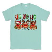Seafoam Ho ho ho Reindeer Classic Tee - NancyCooperArtShop
