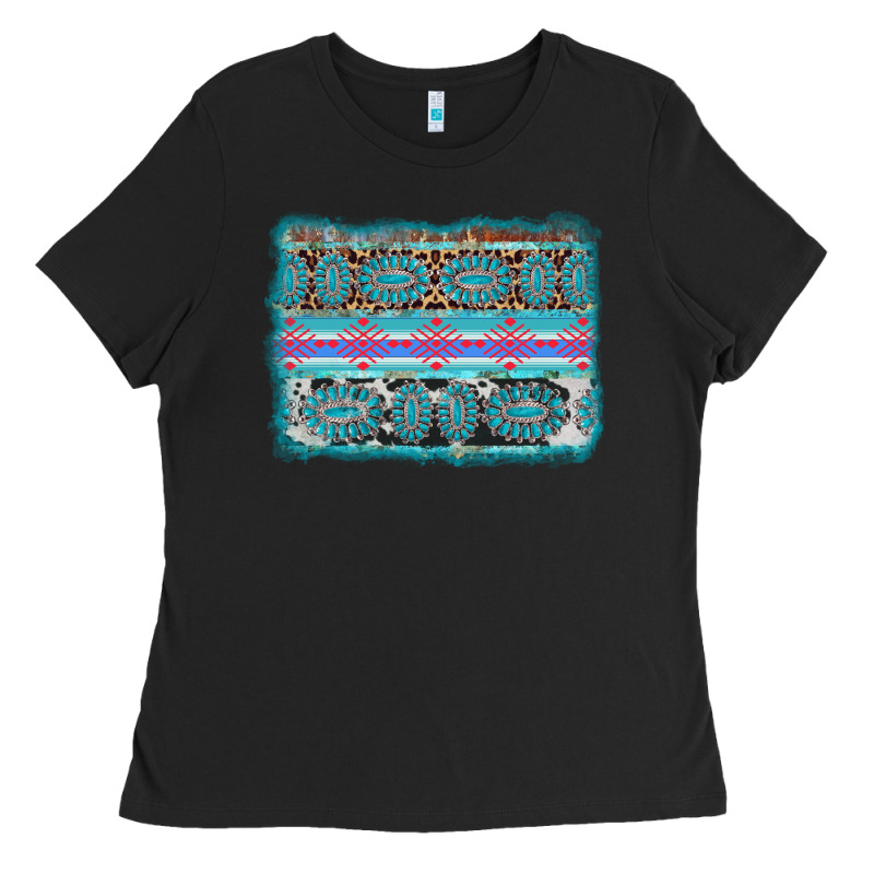Turquoise Gemstone Background Ladies Tee by AdoDesignShop | Teevron