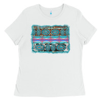 White turquoise gemstone background Ladies Tee - AdoDesignShop