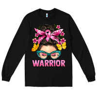 Black cancer warrior messy bun Long Sleeve Tee - BarkalooDesign