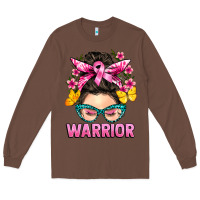Chestnut cancer warrior messy bun Long Sleeve Tee - BarkalooDesign