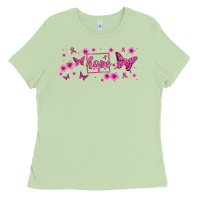 Matcha hope breast cancer butterfly Ladies Tee - Jasminsmagicworld