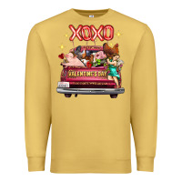 Antique Gold Valentine's Day Truck Farm Animals Cupid XOXO Premium Sweatshirt - FaDigitalArtStudio