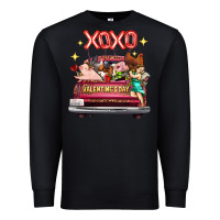 Black Valentine's Day Truck Farm Animals Cupid XOXO Premium Sweatshirt - FaDigitalArtStudio