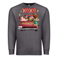 Charcoal Heather Valentine's Day Truck Farm Animals Cupid XOXO Premium Sweatshirt - FaDigitalArtStudio