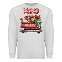 Dove Grey Valentine's Day Truck Farm Animals Cupid XOXO Premium Sweatshirt - FaDigitalArtStudio