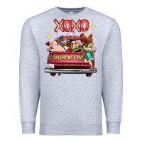 Heather Grey Valentine's Day Truck Farm Animals Cupid XOXO Premium Sweatshirt - FaDigitalArtStudio