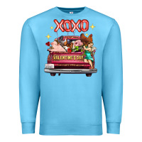 Ocean Blue Valentine's Day Truck Farm Animals Cupid XOXO Premium Sweatshirt - FaDigitalArtStudio