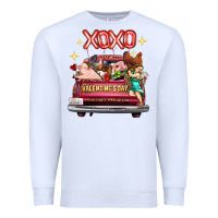 White Valentine's Day Truck Farm Animals Cupid XOXO Premium Sweatshirt - FaDigitalArtStudio